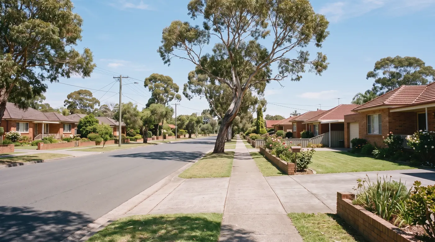 A leafy residential street in Adamstown, Newcastle
