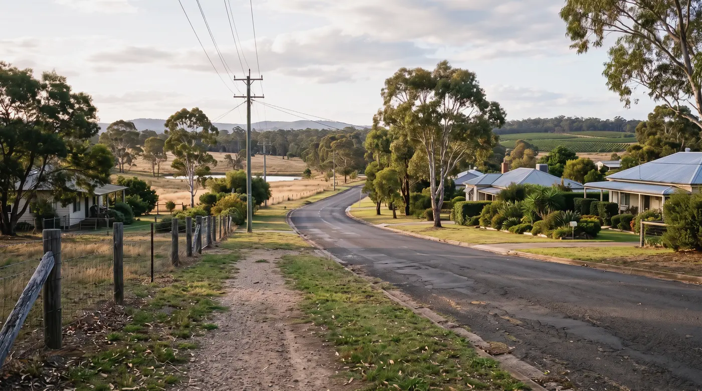 A leafy residential street in Cessnock, Hunter Valley